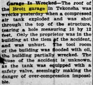 Brotts Garage (Sunoco, Amoco) - Sep 1923 Explosion